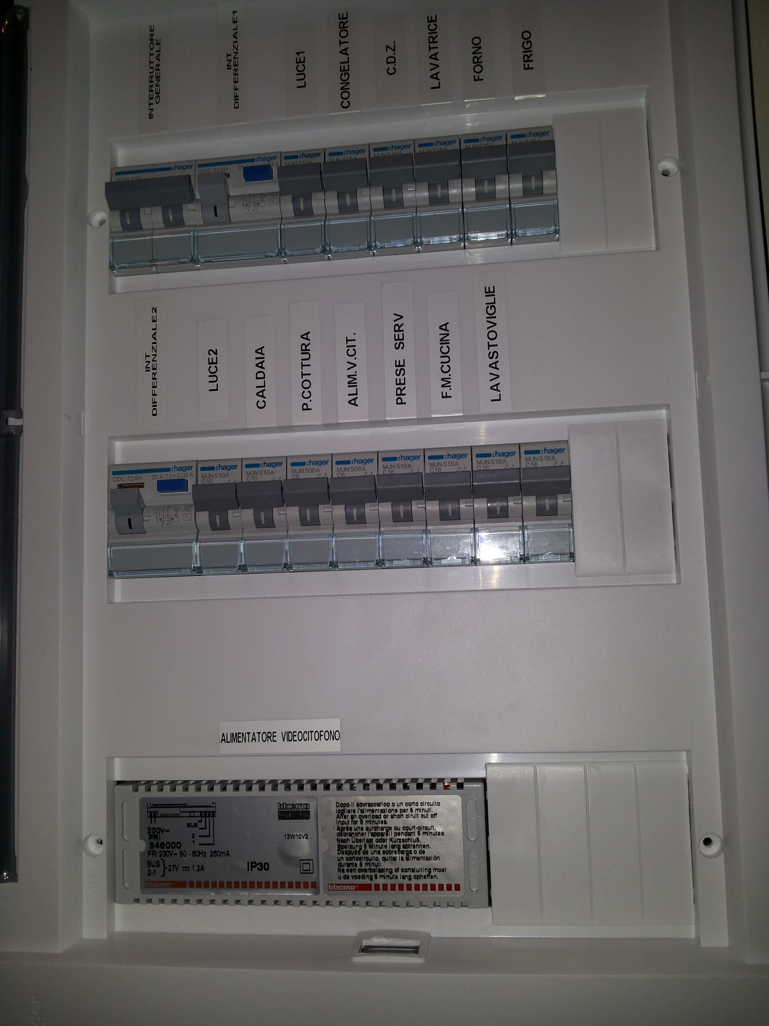 Elettricista Firenze: Quadro elettrico installato in Viale Alessandro Volta Firenze eseguito il 18/febbraio/2014